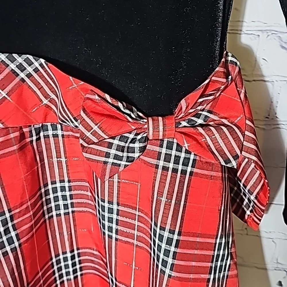 Bonnie Jean sz 12 Christmas plaid dress K110